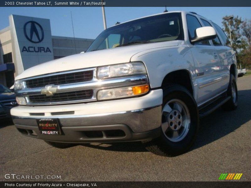 Summit White / Tan/Neutral 2003 Chevrolet Tahoe LT