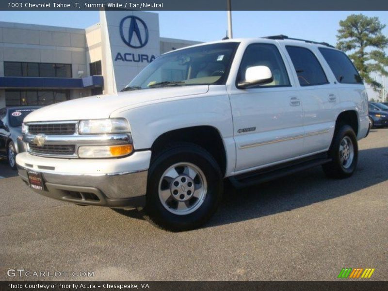 Summit White / Tan/Neutral 2003 Chevrolet Tahoe LT