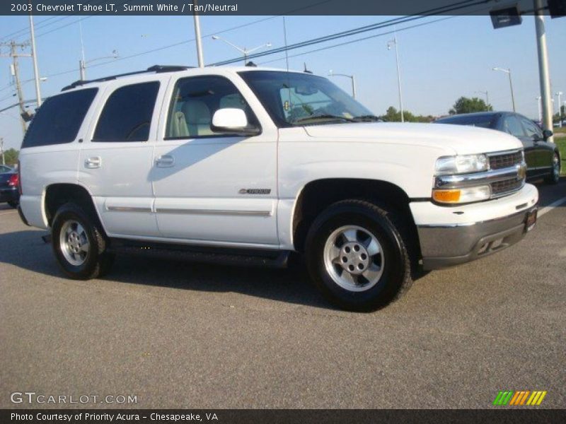 Summit White / Tan/Neutral 2003 Chevrolet Tahoe LT