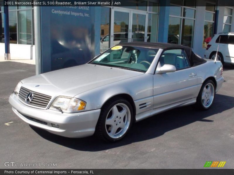 Brilliant Silver Metallic / Ash 2001 Mercedes-Benz SL 500 Roadster