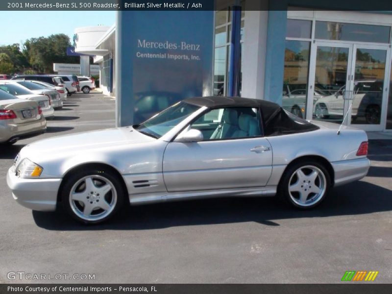 Brilliant Silver Metallic / Ash 2001 Mercedes-Benz SL 500 Roadster