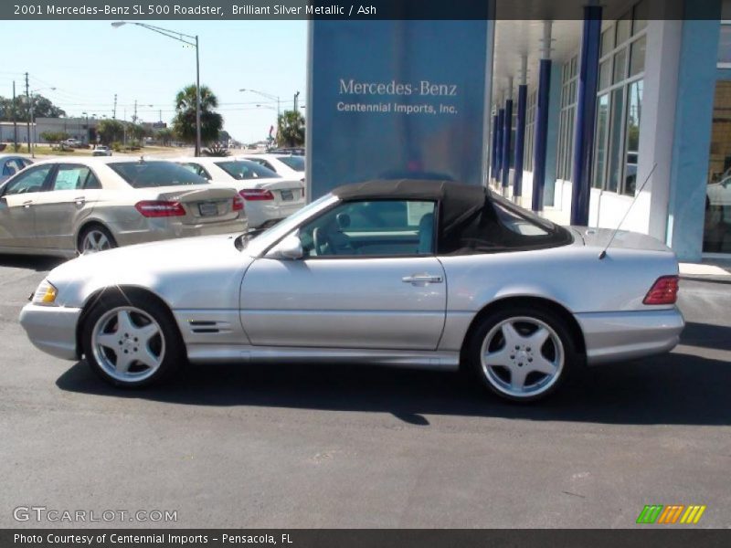 Brilliant Silver Metallic / Ash 2001 Mercedes-Benz SL 500 Roadster