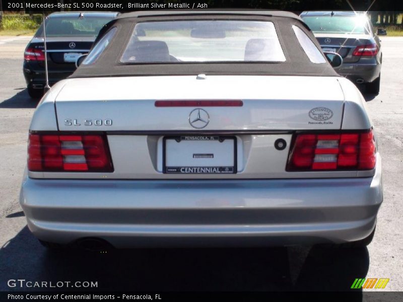 Brilliant Silver Metallic / Ash 2001 Mercedes-Benz SL 500 Roadster