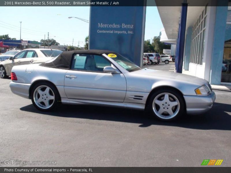 Brilliant Silver Metallic / Ash 2001 Mercedes-Benz SL 500 Roadster