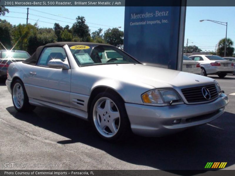 Brilliant Silver Metallic / Ash 2001 Mercedes-Benz SL 500 Roadster