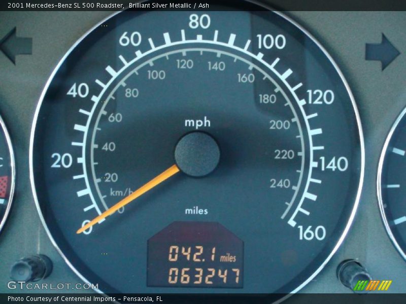 Brilliant Silver Metallic / Ash 2001 Mercedes-Benz SL 500 Roadster