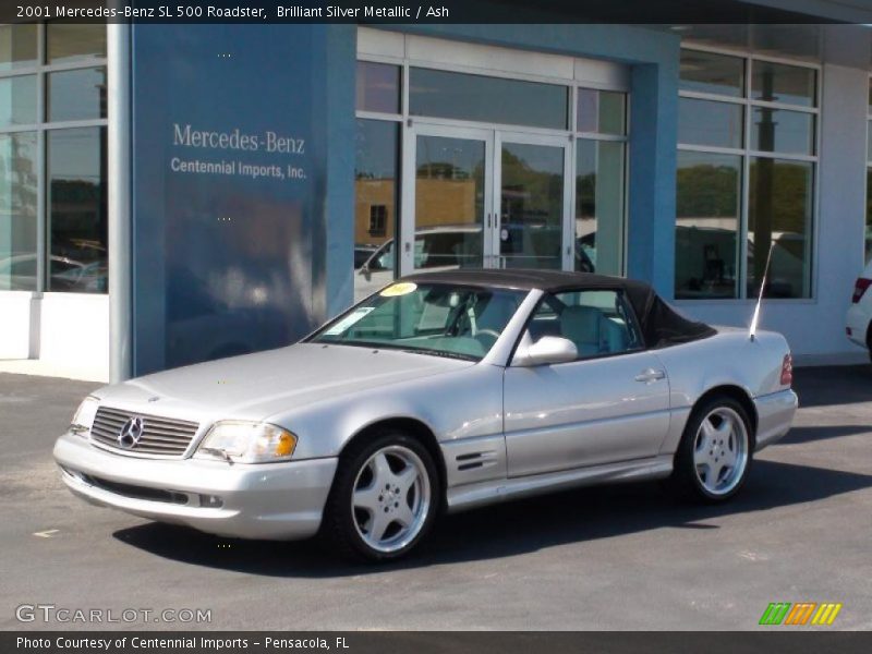 Brilliant Silver Metallic / Ash 2001 Mercedes-Benz SL 500 Roadster