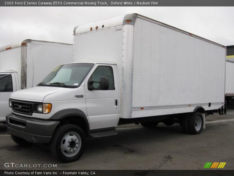 Oxford White / Medium Flint 2003 Ford E Series Cutaway E550 Commercial Moving Truck