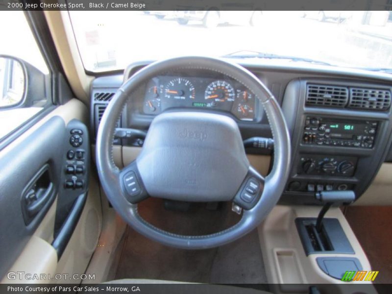Black / Camel Beige 2000 Jeep Cherokee Sport