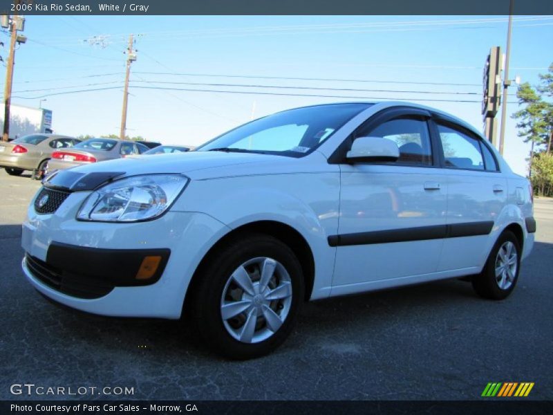 White / Gray 2006 Kia Rio Sedan