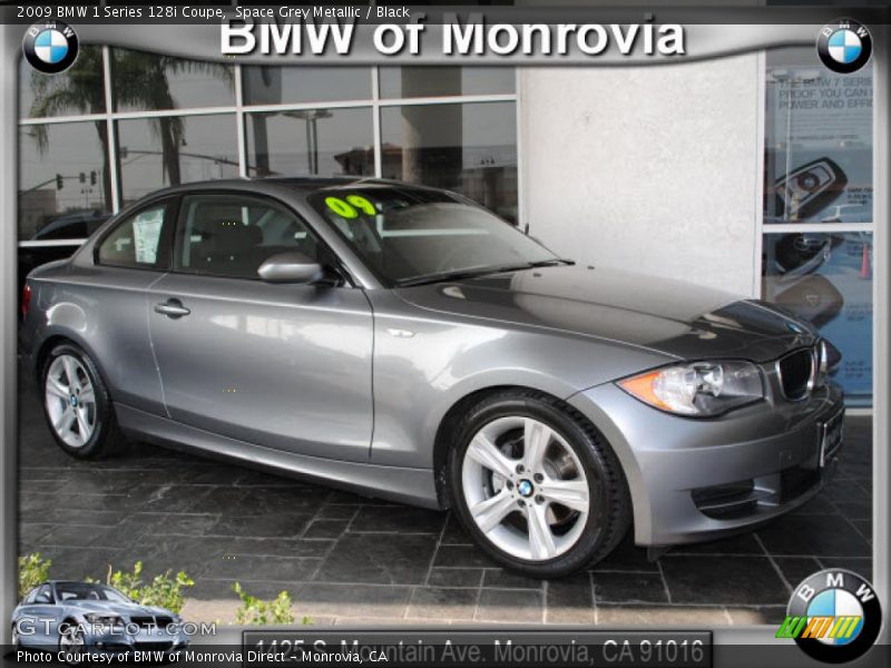 Space Grey Metallic / Black 2009 BMW 1 Series 128i Coupe