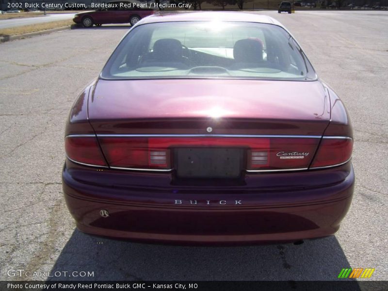 Bordeaux Red Pearl / Medium Gray 2002 Buick Century Custom