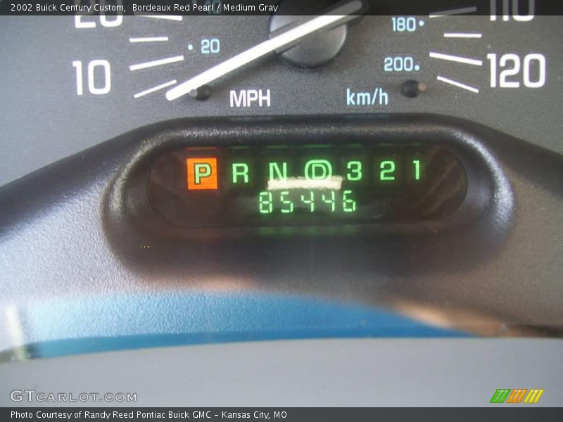 Bordeaux Red Pearl / Medium Gray 2002 Buick Century Custom
