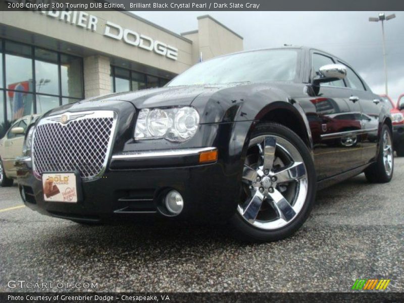 Brilliant Black Crystal Pearl / Dark Slate Gray 2008 Chrysler 300 Touring DUB Edition