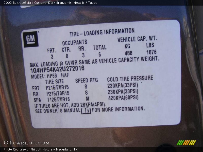 Dark Bronzemist Metallic / Taupe 2002 Buick LeSabre Custom