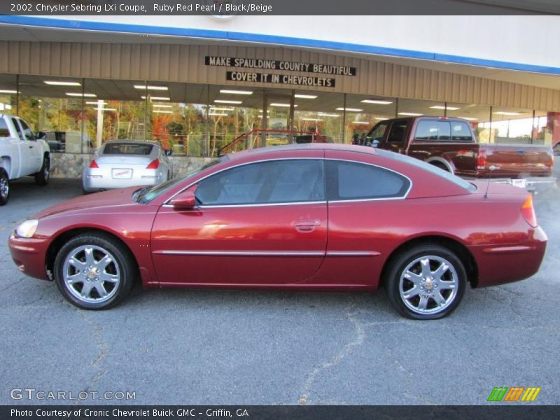 Ruby Red Pearl / Black/Beige 2002 Chrysler Sebring LXi Coupe