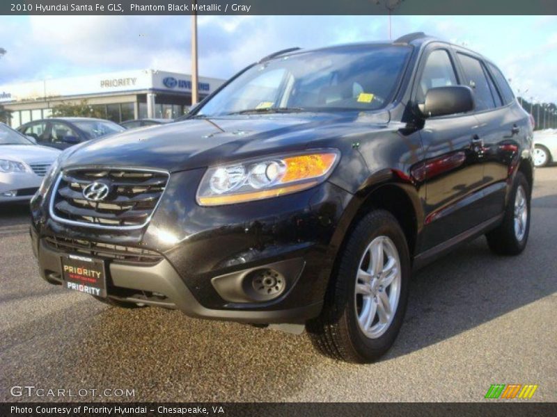 Phantom Black Metallic / Gray 2010 Hyundai Santa Fe GLS