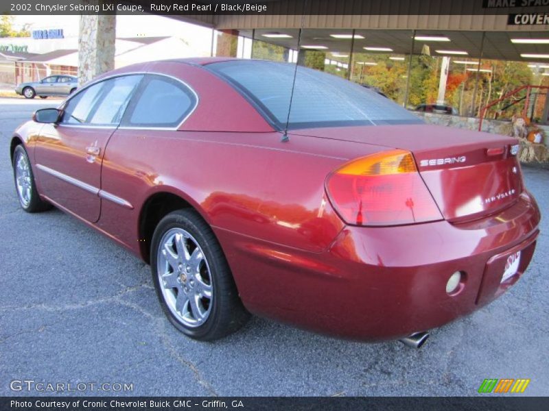Ruby Red Pearl / Black/Beige 2002 Chrysler Sebring LXi Coupe