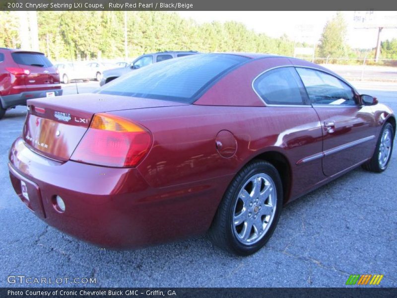 Ruby Red Pearl / Black/Beige 2002 Chrysler Sebring LXi Coupe