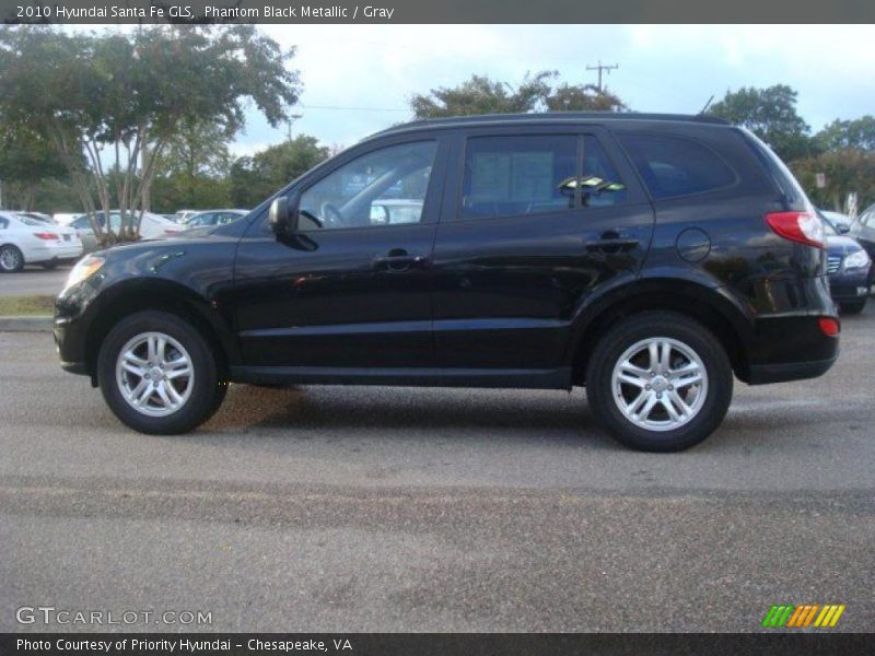 Phantom Black Metallic / Gray 2010 Hyundai Santa Fe GLS