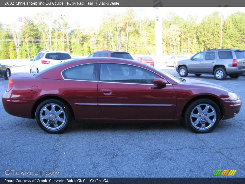 Ruby Red Pearl / Black/Beige 2002 Chrysler Sebring LXi Coupe
