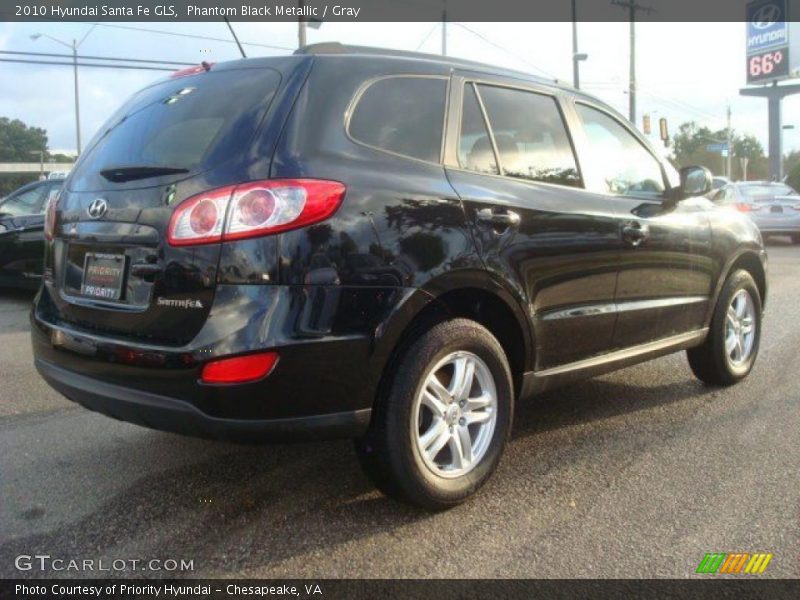 Phantom Black Metallic / Gray 2010 Hyundai Santa Fe GLS