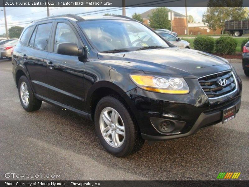 Phantom Black Metallic / Gray 2010 Hyundai Santa Fe GLS