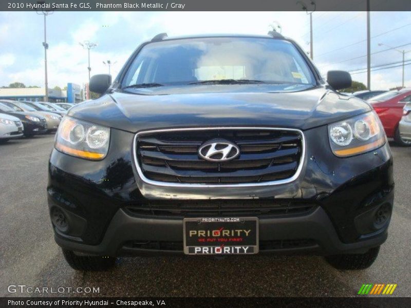 Phantom Black Metallic / Gray 2010 Hyundai Santa Fe GLS