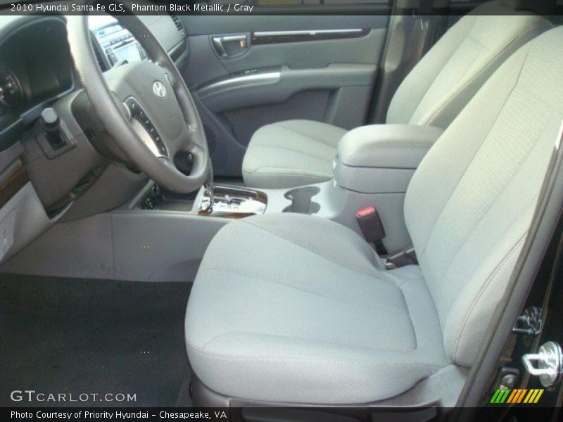 Phantom Black Metallic / Gray 2010 Hyundai Santa Fe GLS
