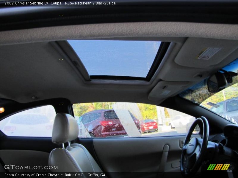 Ruby Red Pearl / Black/Beige 2002 Chrysler Sebring LXi Coupe