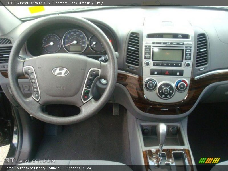 Phantom Black Metallic / Gray 2010 Hyundai Santa Fe GLS