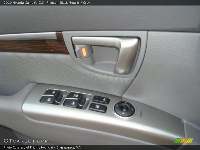 Phantom Black Metallic / Gray 2010 Hyundai Santa Fe GLS