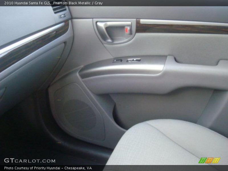 Phantom Black Metallic / Gray 2010 Hyundai Santa Fe GLS