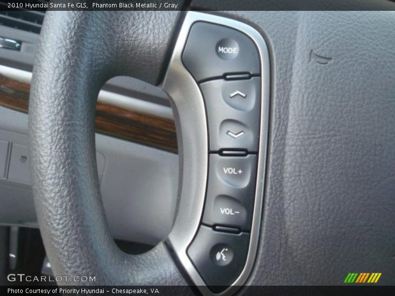 Phantom Black Metallic / Gray 2010 Hyundai Santa Fe GLS