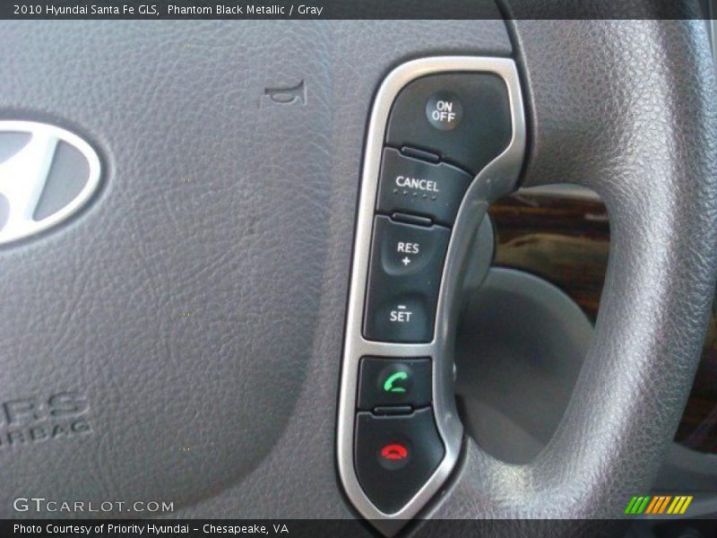 Phantom Black Metallic / Gray 2010 Hyundai Santa Fe GLS
