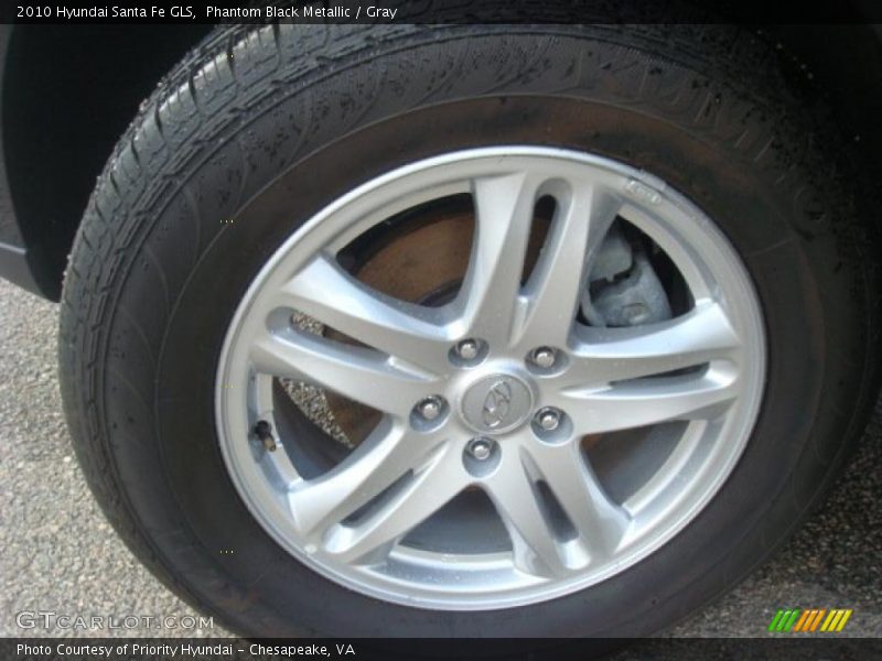 Phantom Black Metallic / Gray 2010 Hyundai Santa Fe GLS