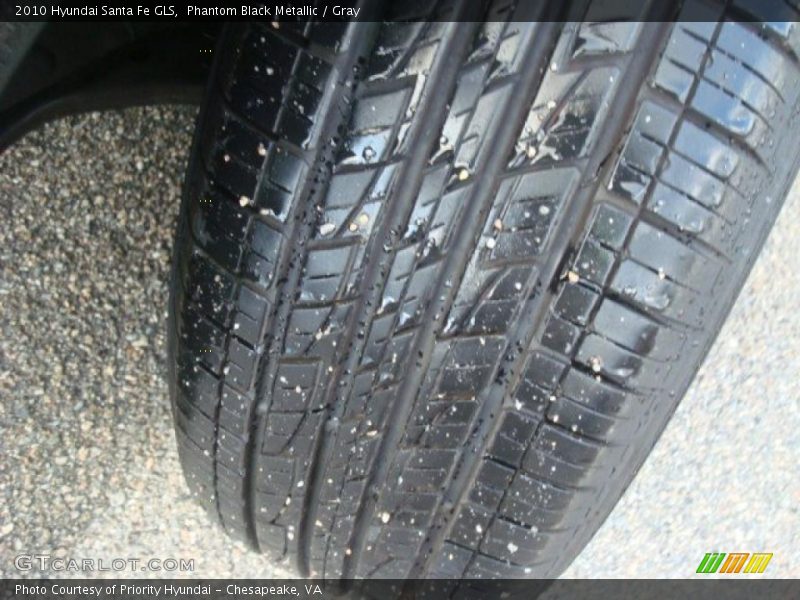 Phantom Black Metallic / Gray 2010 Hyundai Santa Fe GLS