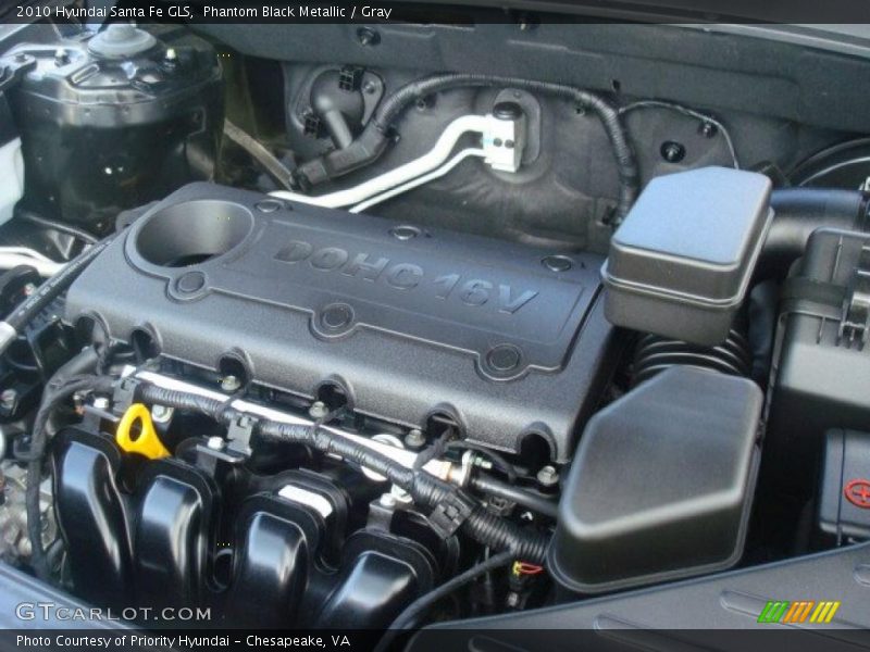 Phantom Black Metallic / Gray 2010 Hyundai Santa Fe GLS