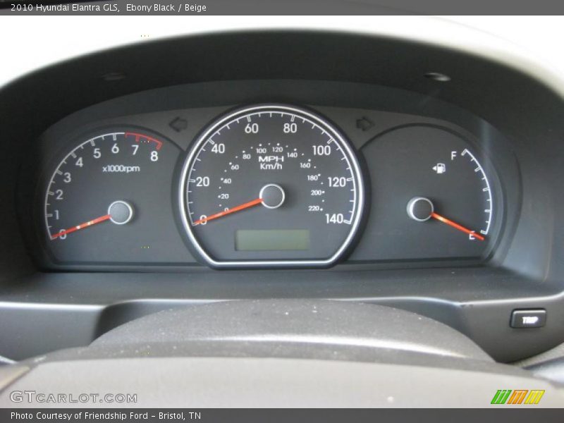 Ebony Black / Beige 2010 Hyundai Elantra GLS