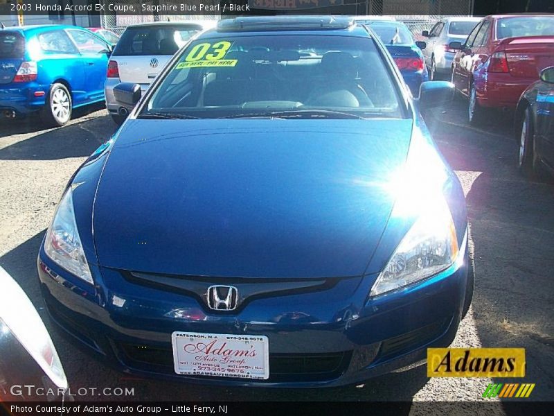 Sapphire Blue Pearl / Black 2003 Honda Accord EX Coupe