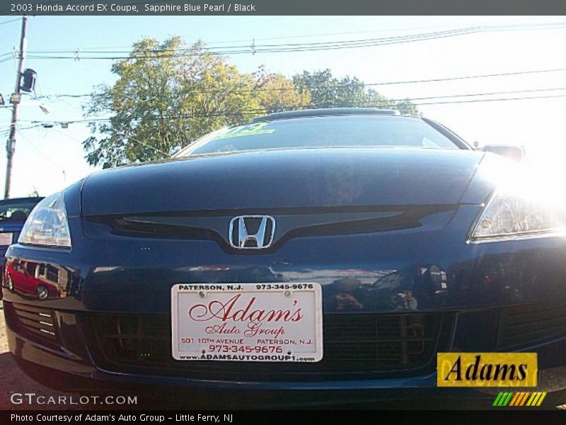 Sapphire Blue Pearl / Black 2003 Honda Accord EX Coupe