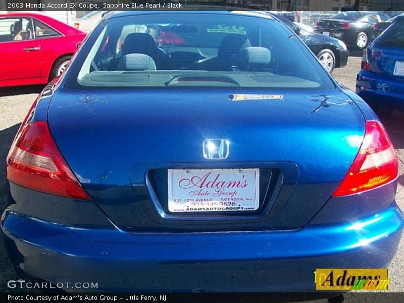 Sapphire Blue Pearl / Black 2003 Honda Accord EX Coupe