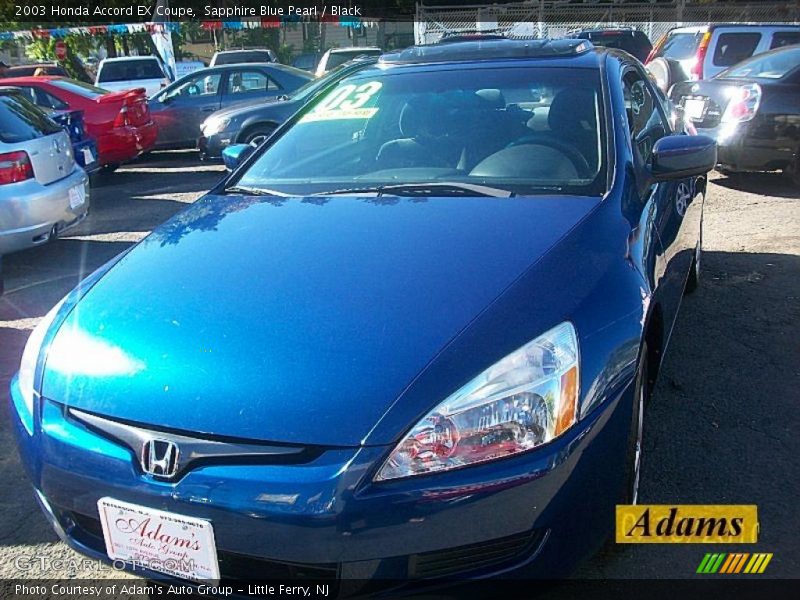 Sapphire Blue Pearl / Black 2003 Honda Accord EX Coupe