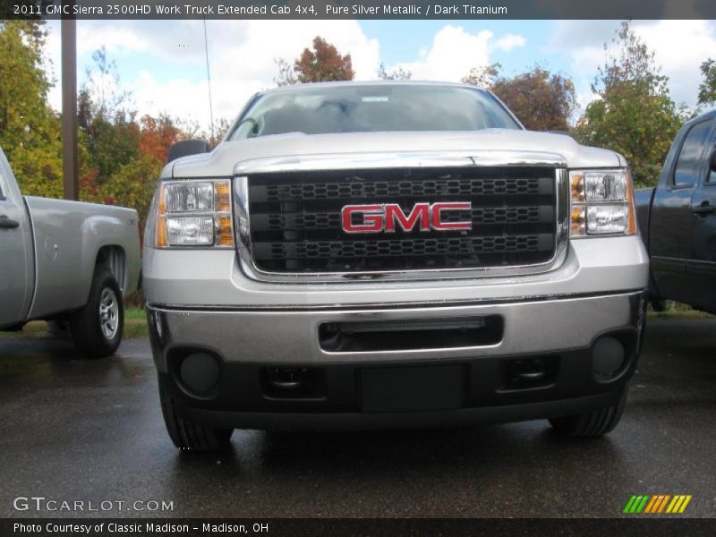 Pure Silver Metallic / Dark Titanium 2011 GMC Sierra 2500HD Work Truck Extended Cab 4x4
