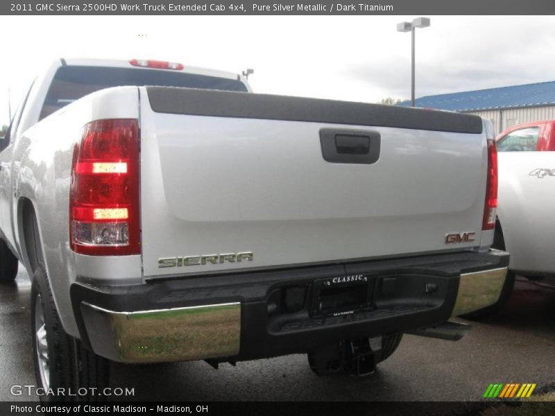 Pure Silver Metallic / Dark Titanium 2011 GMC Sierra 2500HD Work Truck Extended Cab 4x4