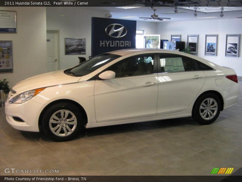 Pearl White / Camel 2011 Hyundai Sonata GLS