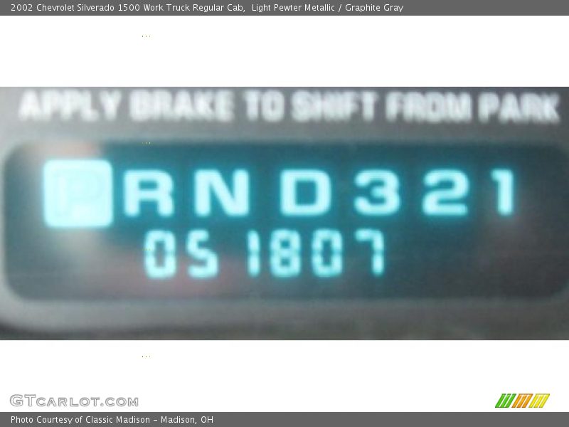 Light Pewter Metallic / Graphite Gray 2002 Chevrolet Silverado 1500 Work Truck Regular Cab