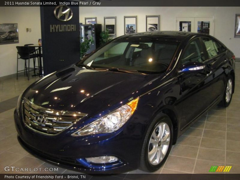 Indigo Blue Pearl / Gray 2011 Hyundai Sonata Limited