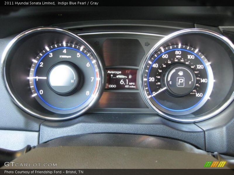 Indigo Blue Pearl / Gray 2011 Hyundai Sonata Limited