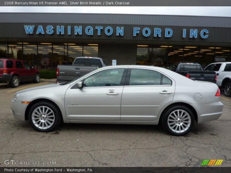 Silver Birch Metallic / Dark Charcoal 2008 Mercury Milan V6 Premier AWD